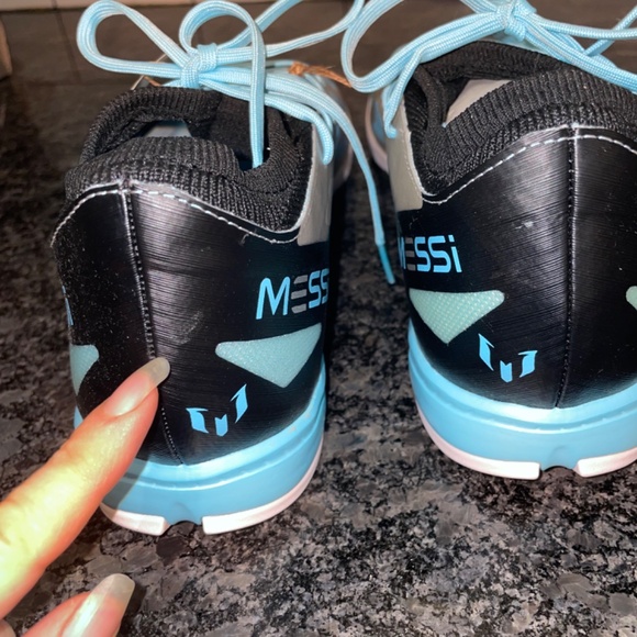 Adidas X Crazyfast Messi.3 Mens Indoor Soccer Sneakers Silver & Blue Size 11 - Picture 8 of 9